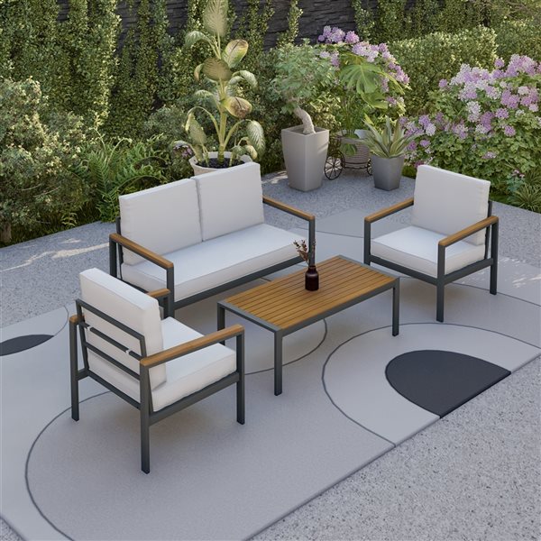 aluminum frame patio conversation set