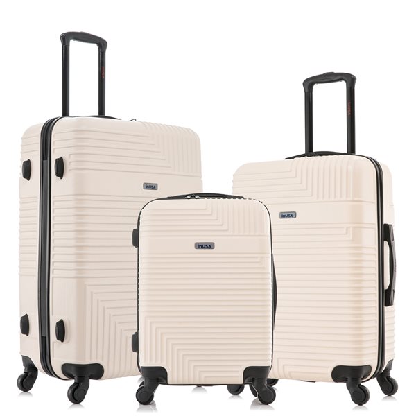 Inusa Resilience Hardside Spinner 3-Piece Luggage Set (20-in/24-in/28-in) - Sand IURESSML-SAN