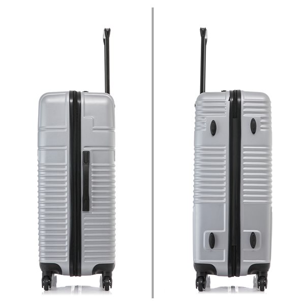 Inusa Vasty Lightweight Hardside Spinner Luggage Set, 3 Piece - Silver