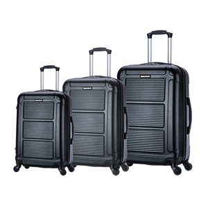 InUSA Pilot Lightweight Hardside Spinner 3-Piece Luggage Set (20-in/24-in/28-in) - Black