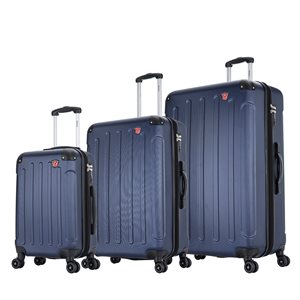 Dukap 3-Piece Luggage Set (20-in/28-in/32-in) with USB Port and Integrated Weight Scale - Blue