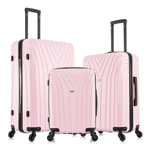 InUSA Vasty Hardside Spinner 3-Piece Luggage Set (20-in/24-in/28-in) - Pink