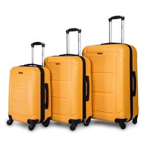 InUSA Pilot Lightweight Hardside Spinner 3-Piece Luggage Set (20-in/24-in/28-in) - Mustard