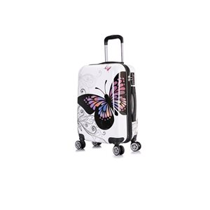 InUSA Prints Lightweight Hardside Spinner Suitcase 20-in - Butterfly Pattern