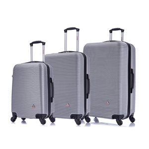 InUSA Royal Lightweight Hardside Spinner 3-Piece Luggage Set (20-in/24-in/28-in) - Silver