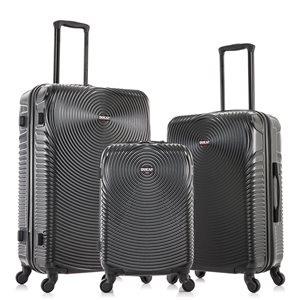 Dukap Inception Lightweight Hardside Spinner 3-Piece Luggage Set (20-in/24-in/28-in) - Black