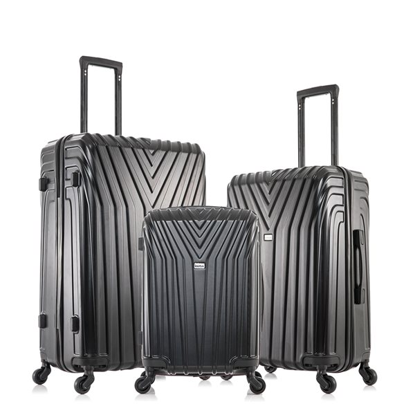 InUSA Vasty Hardside Spinner 3-Piece Luggage Set (20-in/24-in/28-in) - Black