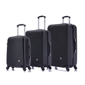 InUSA Royal Lightweight Hardside Spinner 3-Piece Luggage Set (20-in/24-in/28-in) - Black