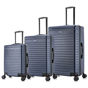 InUSA Deep Hardside Spinner 3-Piece Luggage Set (20-in/24-in/28-in) - Blue