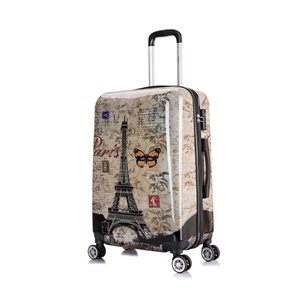 InUSA Prints Lightweight Hardside Spinner Suitcase 24-in - Paris Design
