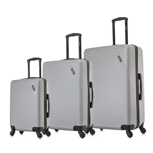 Dukap Discovery Lightweight Hardside Spinner 3-Piece Luggage Set (20-in/24-in/28-in) - Silver