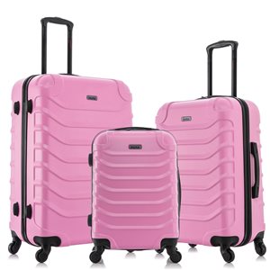 InUSA Endurance Hardside Spinner 3-Piece Luggage Set (20-in/24-in/28-in) - Pink