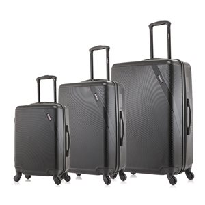 Dukap Discovery Lightweight Hardside Spinner 3-Piece Luggage Set (20-in/24-in/28-in) - Black