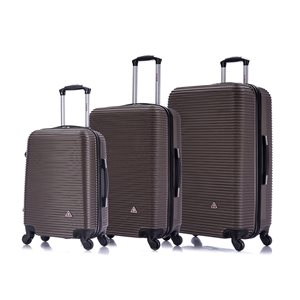 InUSA Royal Lightweight Hardside Spinner 3-Piece Luggage Set (20-in/24-in/28-in) - Brown