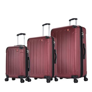 Dukap Luggage 3-Piece set (20-in/28-in/32-in) with USB Port and Integrated Weight Scale - Wine