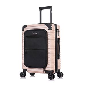 Dukap Tour Lightweight Suitcase 20-in with Integrated USB port in Champagne