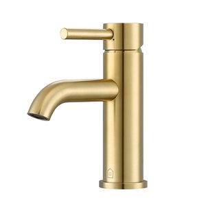 Ancona Valencia Brushed Gold 1-Handle Single Hole Bathroom Sink Faucet