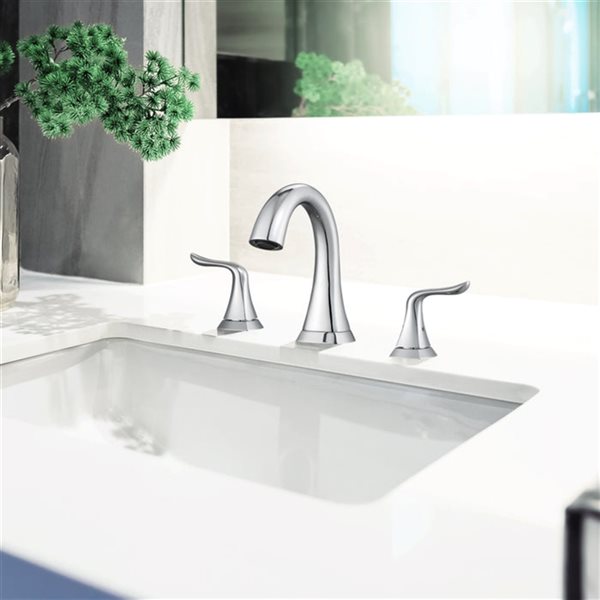 Ancona Scarlett Polished Chrome 2-Handle Widespread Bathroom Sink Faucet