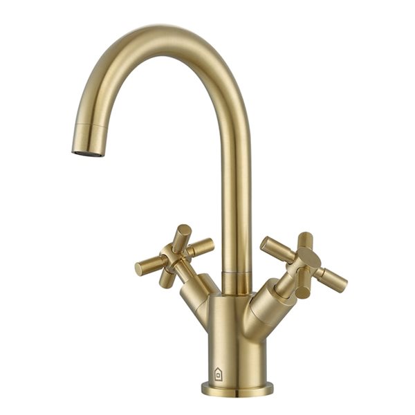 Ancona Prima Brushed Gold 2-Handle Single Hole Bathroom Sink Faucet