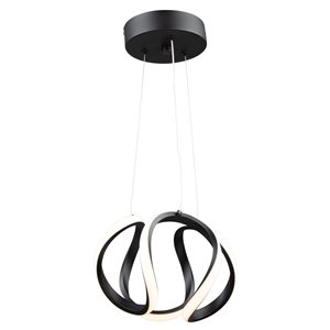 Artcraft Lighting Mira 15 W Black Modern/contemporary Globe Integrated LED Medium (10-22 Inches) Pendant Light