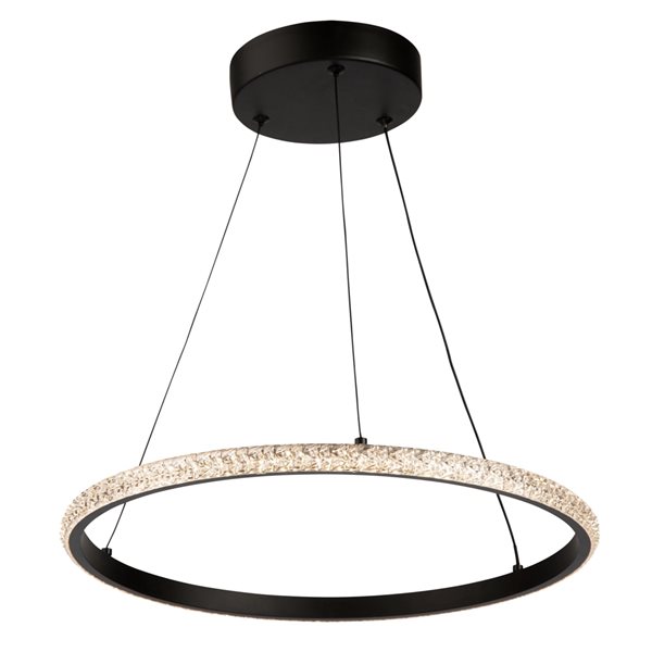 Artcraft Lighting Nova 24 W Black Glam Dome Integrated LED Medium (10-22 Inches) Pendant Light