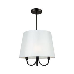 Artcraft Lighting Rhythm 3-Light Black Traditional Drum Standard Medium (10-22 Inches) Pendant Light