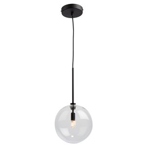 Artcraft Lighting Pinpoint 1-Light Black Mid-century Globe Standard Medium (10-22 Inches) Pendant Light