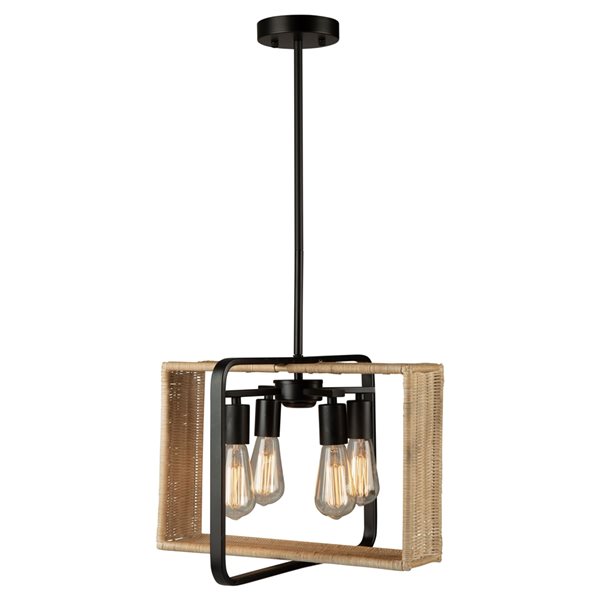 Artcraft Lighting Perris Black 4-Light Traditional Standard Medium (10-22 Inches) Pendant Light