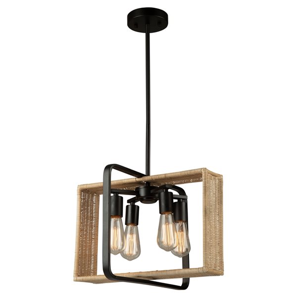 Artcraft Lighting Perris Black 4-Light Traditional Standard Medium (10-22 Inches) Pendant Light