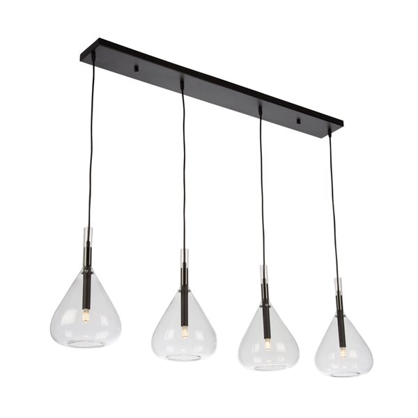 Artcraft-Lighting Conic Black Contemporary/Modern 4-Light Kitchen Island Light