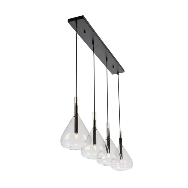 Artcraft-Lighting Conic Black Contemporary/Modern 4-Light Kitchen Island Light