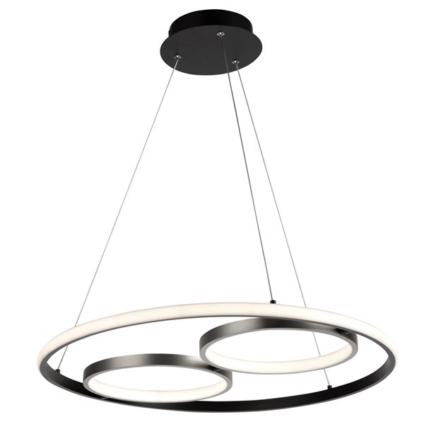 Artcraft Lighting Gemini Blac and Nickel Modern/contemporary Dome Integrated LED Medium (10-22 Inches) Pendant Light