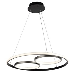 Artcraft Lighting Gemini Blac and Nickel Modern/contemporary Dome Integrated LED Medium (10-22 Inches) Pendant Light