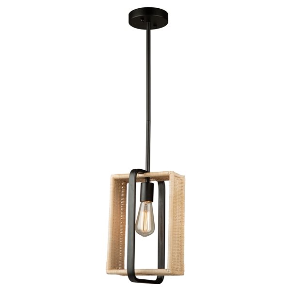 Artcraft Lighting Perris Black 1-Light Traditional Standard Medium (10-22 Inches) Pendant Light