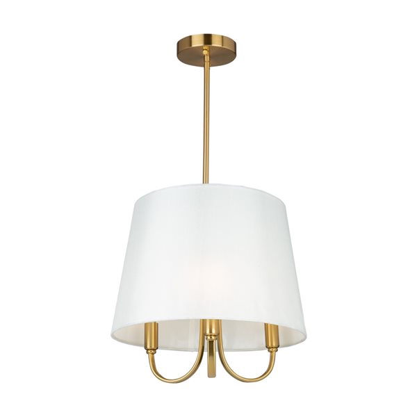 Artcraft Lighting Rhythm 3-Light Brushed Gold Traditional Drum Standard Medium (10-22 Inches) Pendant Light