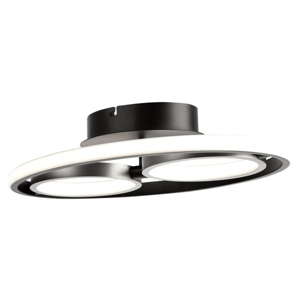 Artcraft Lighting Gemini 17.9-in Black and Nickel Modern/contemporary Integrated LED Flush Mount Light