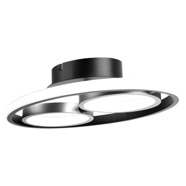 Artcraft Lighting Gemini 17.9-in Black and Nickel Modern/contemporary Integrated LED Flush Mount Light