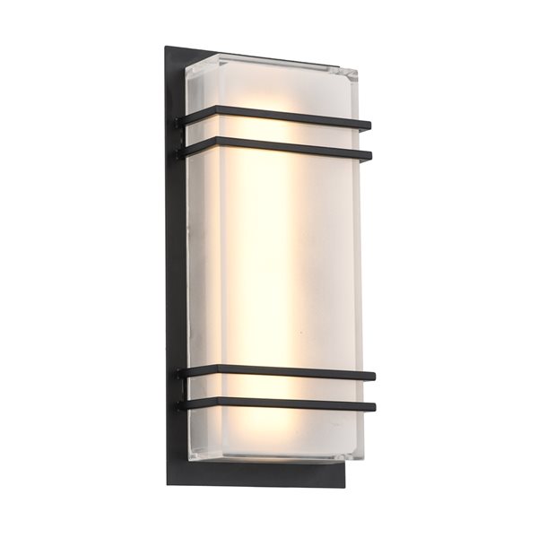 Artcraft Lighting Sausalito 11.81-in Black Hardwired LED Outdoor Wall Light