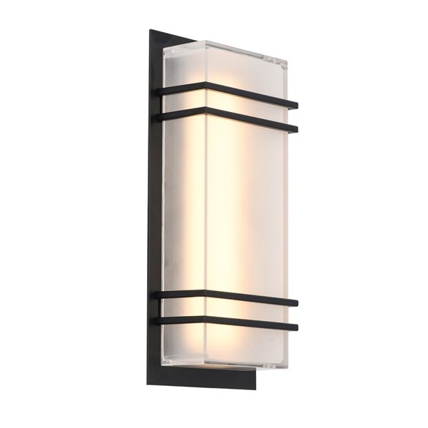 Artcraft Lighting Sausalito 11.81-in Black Hardwired LED Outdoor Wall Light