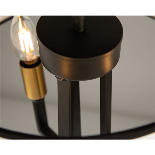 Artcraft-Lighting Coco Black and Gold 3-Light Semi-Flush Mount