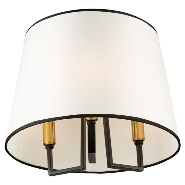 Artcraft-Lighting Coco Black and Gold 3-Light Semi-Flush Mount