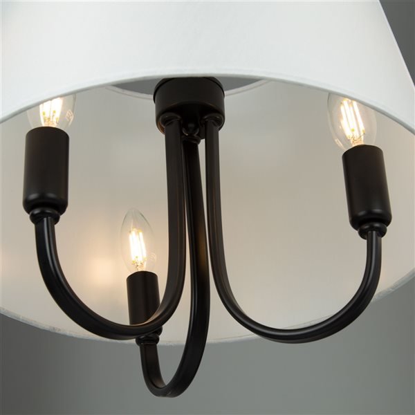 Artcraft-Lighting Rhythm Black 3-Light Semi-Flush Mount