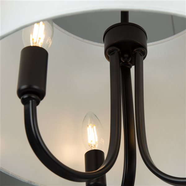 Artcraft-Lighting Rhythm Black 3-Light Semi-Flush Mount