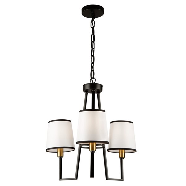 Artcraft Lighting Coco 3-light Gold and Black Traditional Chandelier