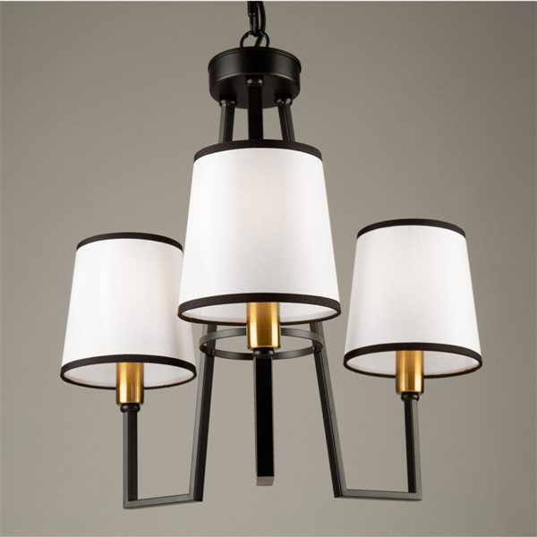 Artcraft Lighting Coco 3-light Gold and Black Traditional Chandelier