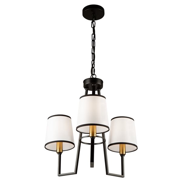 Artcraft Lighting Coco 3-light Gold and Black Traditional Chandelier