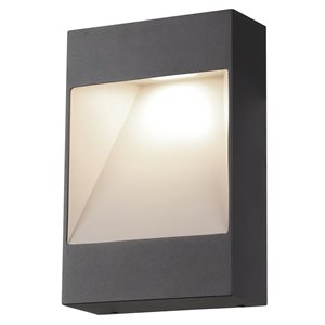 Eglo Manfria 11.75-in H Black Hardwired LED Outdoor Wall Light