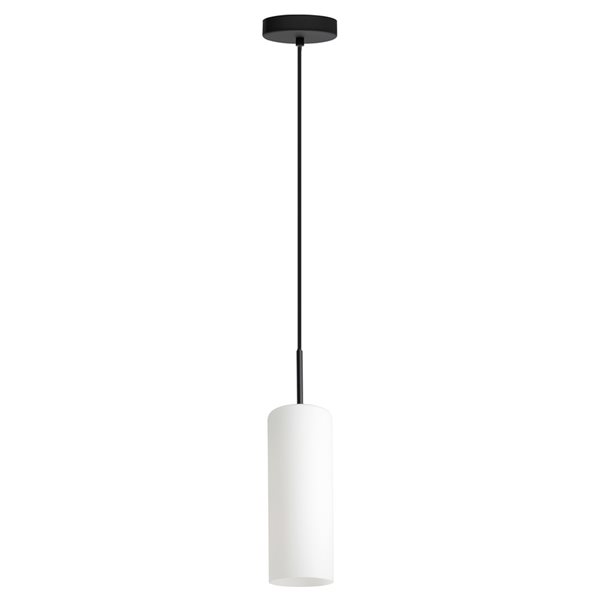 Eglo Troy 3 Black 1-Light Modern/Contemporary Opal Glass Cylinder Incandescent Mini Pendant Light