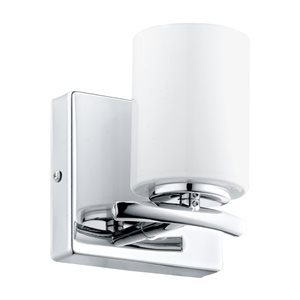 Eglo Abete 4.75-in W 1-Light Chrome Modern/Contemporary Wall Sconce