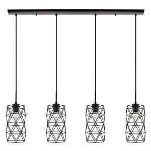 Eglo Estevau 2 Matte Black 4-Light Modern/Contemporary Cylinder LED Large Kitchen Island Light